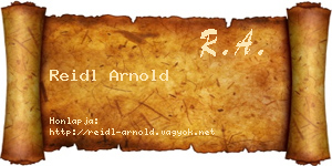 Reidl Arnold névjegykártya